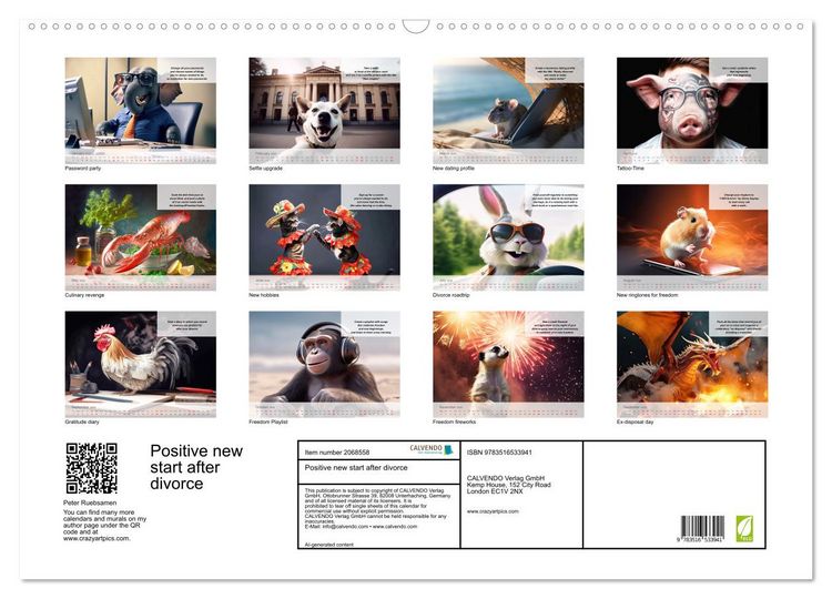 Produktbild: Positive new start after divorce (Wall Calendar 2026 DIN A2 landscape), CALVENDO 12 Month Wall Calendar