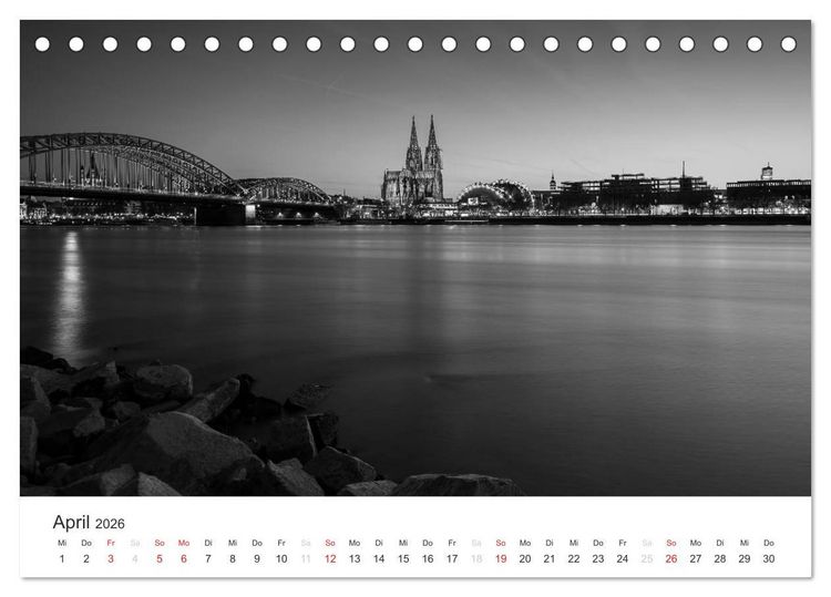 Produktbild: K&ouml;ln - monochrome Ansichten (Tischkalender 2026 DIN A5 quer), CALVENDO Monatskalender