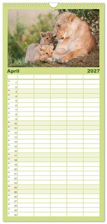 Produktbild: Familienplaner 2027 - Emotionale Momente: Afrika Wildlife. Part 3. mit 5 Spalten (Wandkalender, 21 x 45 cm) CALVENDO