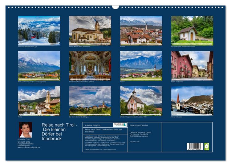 Produktbild: Reise nach Tirol - Die kleinen D&ouml;rfer bei Innsbruck (Wandkalender 2026 DIN A2 quer), CALVENDO Monatskalender