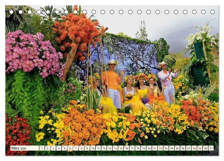 Produktbild: Blumenfest auf Madeira (Tischkalender 2026 DIN A5 quer), CALVENDO Monatskalender
