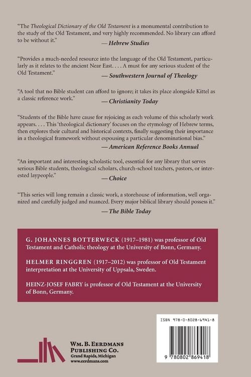 Produktbild: Theological Dictionary of the Old Testament, Volume XII