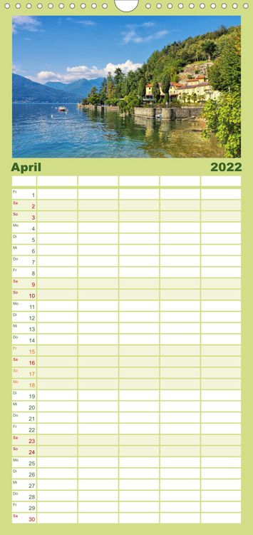 Produktbild: Lago Maggiore - Orte am Ostufer - Familienplaner hoch (Wandkalender 2022 , 21 cm x 45 cm, hoch)