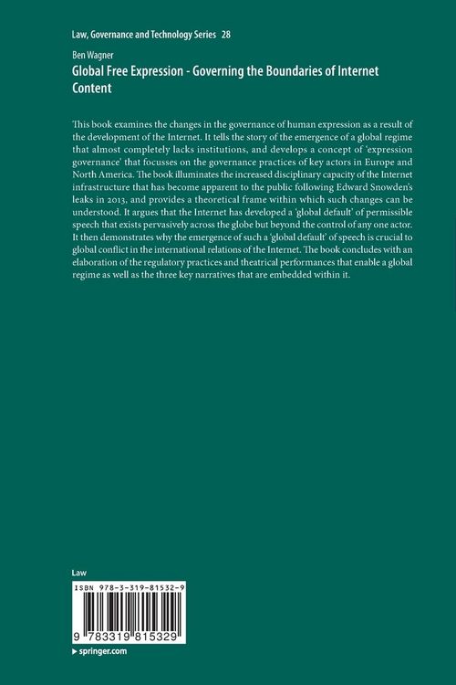 Produktbild: Global Free Expression - Governing the Boundaries of Internet Content
