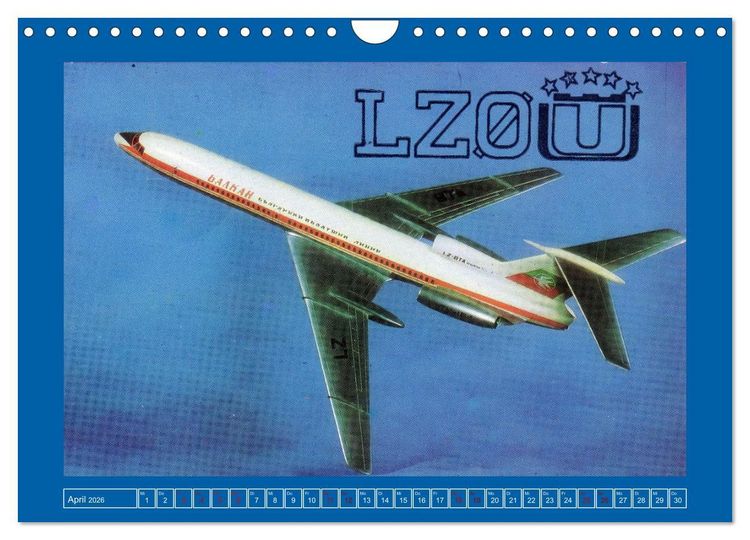 Produktbild: &Uuml;ber den Wolken - Flugzeuge des 20. Jahrhunderts auf Amateurfunkkarten (Wandkalender 2026 DIN A4 quer), CALVENDO Monatskalender