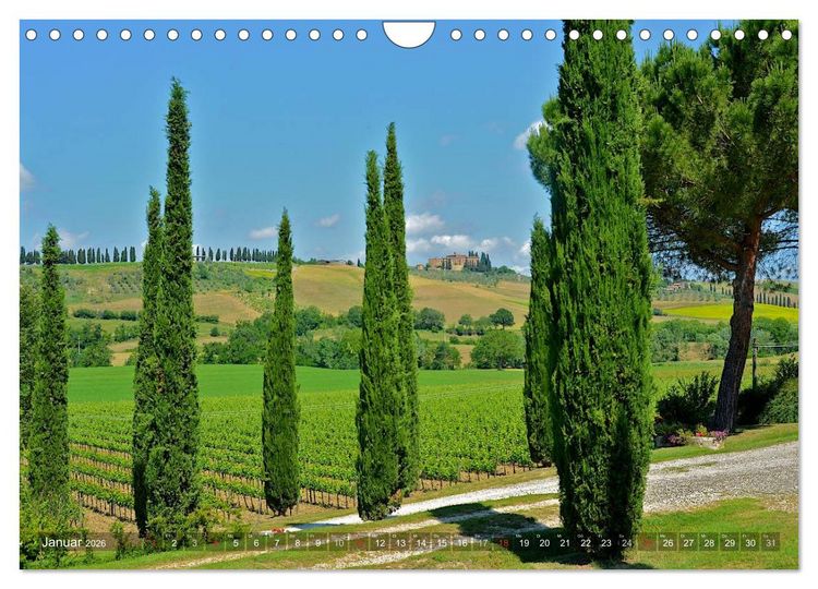 Produktbild: Toskana &ndash; Magie der Farben (Wandkalender 2026 DIN A4 quer), CALVENDO Monatskalender
