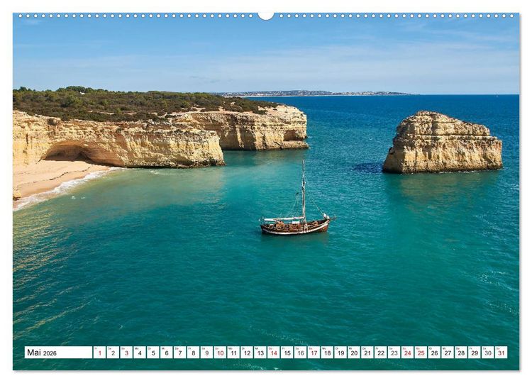Produktbild: Algarve - Die sch&ouml;nste K&uuml;ste Europas (hochwertiger Premium Wandkalender 2026 DIN A2 quer), Kunstdruck in Hochglanz