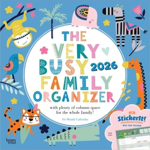 Produktbild: The Very Busy Family Organizer 2026 12 X 24 Inch (Hanging) Monthly Square Wall Calendar Matte Paper and Sticker Sheet Plastic-Free