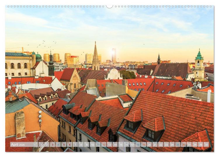 Produktbild: Zauberhaftes Bratislava - Entz&uuml;ckende Hauptstadt der Slowakai an der Donau (hochwertiger Premium Wandkalender 2026 DIN A2 quer), Kunstdruck in Hochglanz