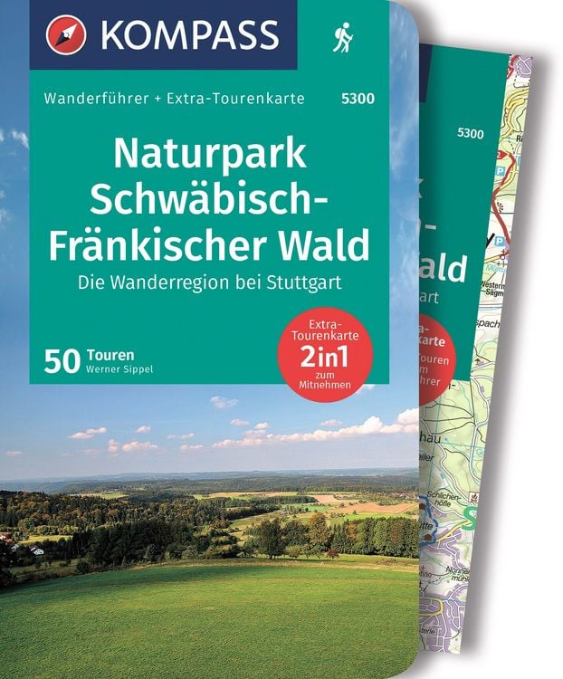 Produktbild: KOMPASS Wanderf&uuml;hrer Naturpark Schw&auml;bisch-Fr&auml;nkischer Wald, Die Wanderregion bei Stuttgart, 50 Touren mit Extra-Tourenkarte