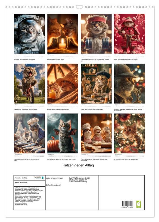 Produktbild: Katzen gegen Alltag (Wandkalender 2026 DIN A2 hoch), CALVENDO Monatskalender