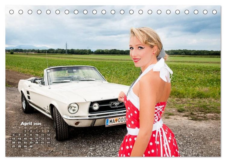 Produktbild: Pin Up Pia & Mustang '67 (Tischkalender 2026 DIN A5 quer), CALVENDO Monatskalender