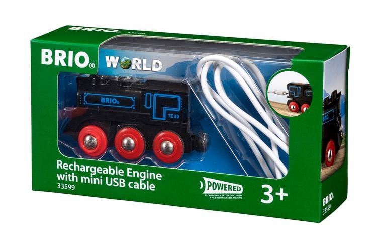 Produktbild: BRIO World - Schwarze Akku-Lok mit Mini-USB