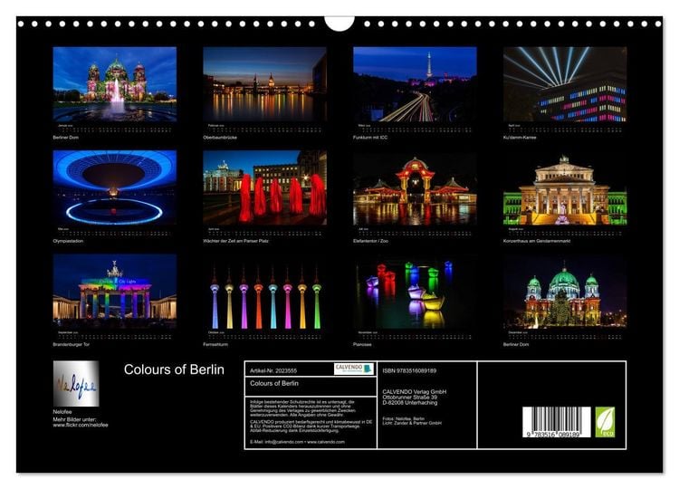 Produktbild: Colours of Berlin (Wandkalender 2026 DIN A3 quer), CALVENDO Monatskalender