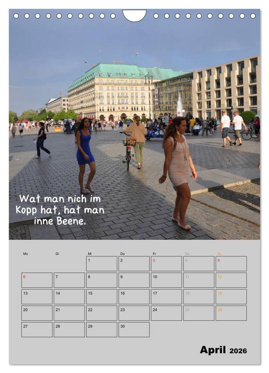 Produktbild: Berliner Stra&szlig;enfoto Kalender 2026 (Wandkalender 2026 DIN A4 hoch), CALVENDO Monatskalender