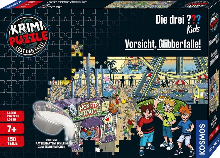 Produktbild: Krimipuzzle Die drei ??? Kids Vorsicht, Glibberfalle!