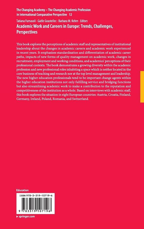 Produktbild: Academic Work and Careers in Europe: Trends, Challenges, Perspectives