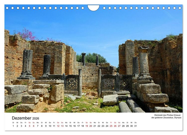 Produktbild: Von Olympia &uuml;ber Messene nach Mystras (Wandkalender 2026 DIN A4 quer), CALVENDO Monatskalender