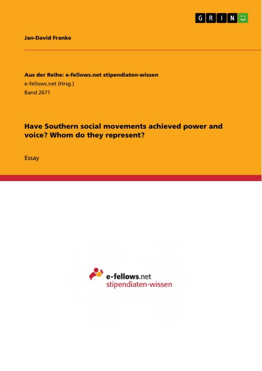Produktbild: Have Southern social movements achieved power and voice? Whom do they represent?