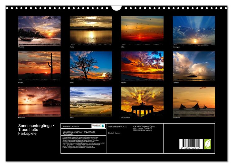 Produktbild: Sonnenunterg&auml;nge &bull; Traumhafte Farbspiele (Wandkalender 2026 DIN A3 quer), CALVENDO Monatskalender