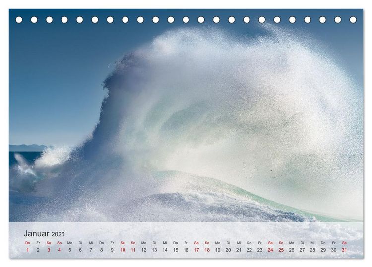 Produktbild: Azurblaue Horizonte - Die Sch&ouml;nheit des Meeres einfangen (Tischkalender 2026 DIN A5 quer), CALVENDO Monatskalender