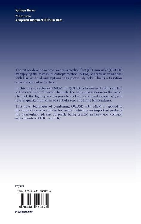 Produktbild: A Bayesian Analysis of QCD Sum Rules