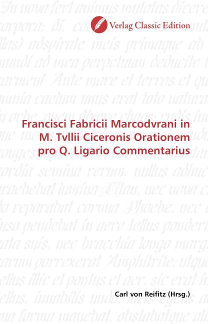 Produktbild: Francisci Fabricii Marcodvrani in M. Tvllii Ciceronis Oratio