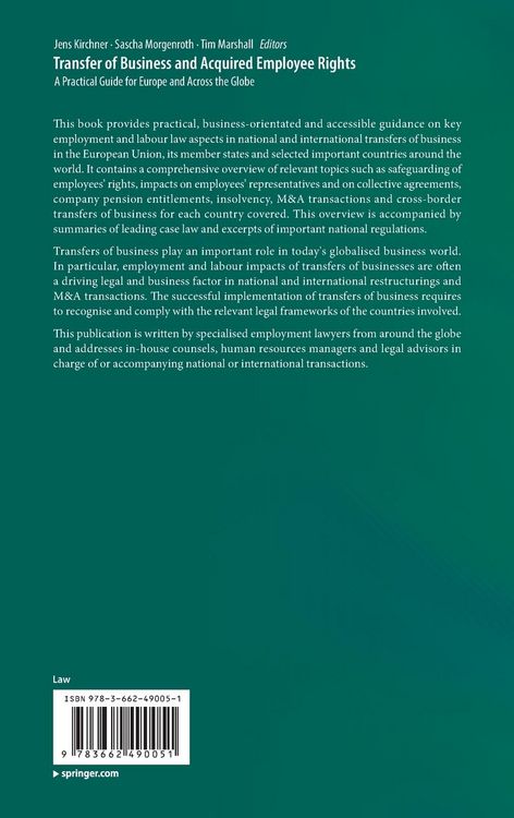 Produktbild: Transfer of Business and Acquired Employee Rights