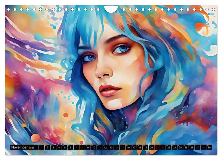 Produktbild: Psychedelische Ladies (Wandkalender 2026 DIN A4 quer), CALVENDO Monatskalender