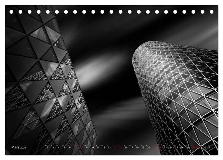 Produktbild: Monochrome Architektur (Tischkalender 2026 DIN A5 quer), CALVENDO Monatskalender