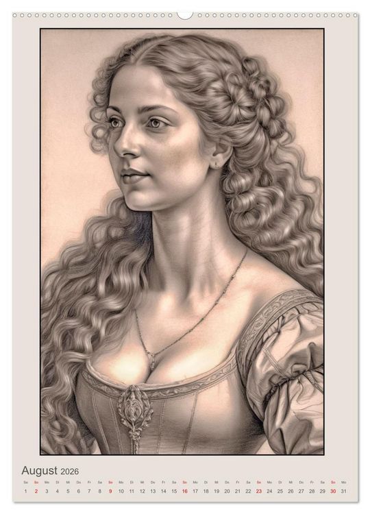 Produktbild: Portr&auml;ts von Frauen in historischen Kost&uuml;men (hochwertiger Premium Wandkalender 2026 DIN A2 hoch), Kunstdruck in Hochglanz