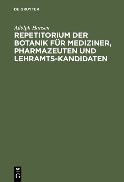 Produktbild: Repetitorium der Botanik f&uuml;r Mediziner, Pharmazeuten und Lehramts-Kandidaten