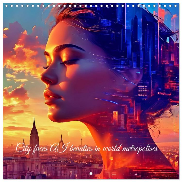 Produktbild: City faces AI beauties in world metropolises (Wall Calendar 2026 12 &times; 12 Inch) CALVENDO 12 Month Wall Calendar
