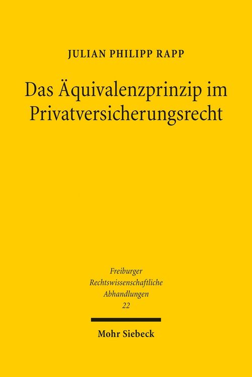Produktbild: Das &Auml;quivalenzprinzip im Privatversicherungsrecht
