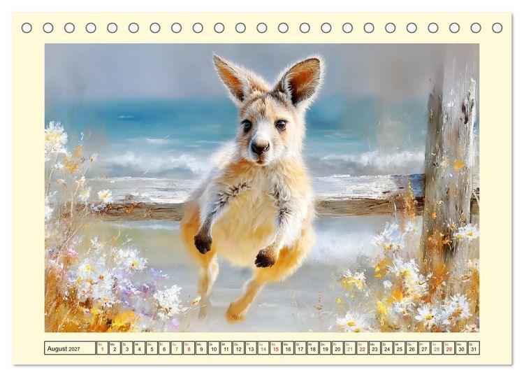 Produktbild: K&auml;ngurus. Spa&szlig; zwischen Sand, Wind und Wellen (Tischkalender 2027 DIN A5 quer), CALVENDO Monatskalender