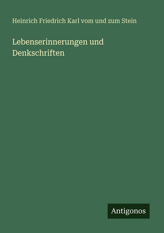 Produktbild: Lebenserinnerungen und Denkschriften