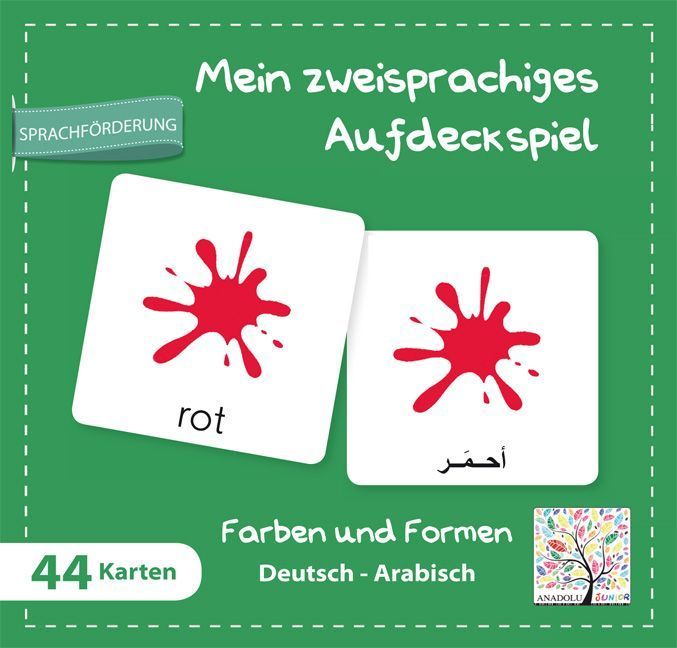 Produktbild: Mein zweisprachiges Aufdeckspiel, Farben und Formen Deutsch-Arabisch (Kinderspiel)