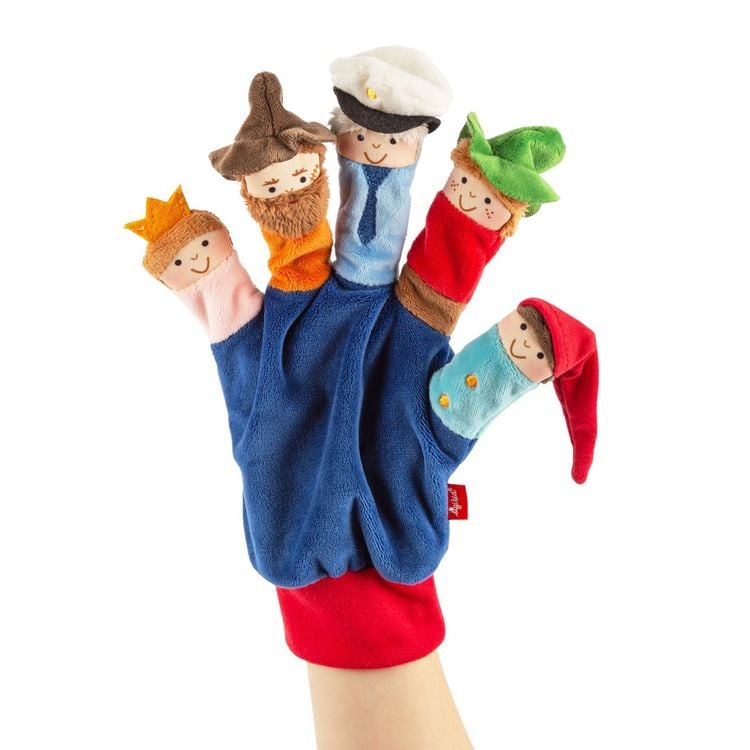 Produktbild: Sigikid 43505 - Fingerpuppen Handschuh Kasper/R&auml;uber/Polizist/Prinzessin, Einheitsgr&ouml;&szlig;e
