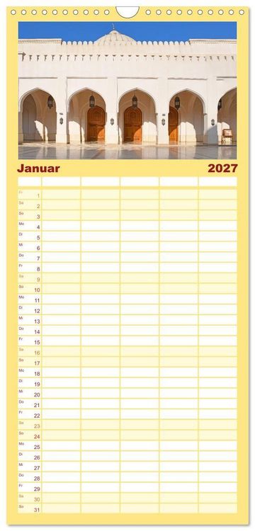 Produktbild: Familienplaner 2027 - Oman - Reiseziel Maskat und Salalah mit 5 Spalten (Wandkalender, 21 x 45 cm) CALVENDO