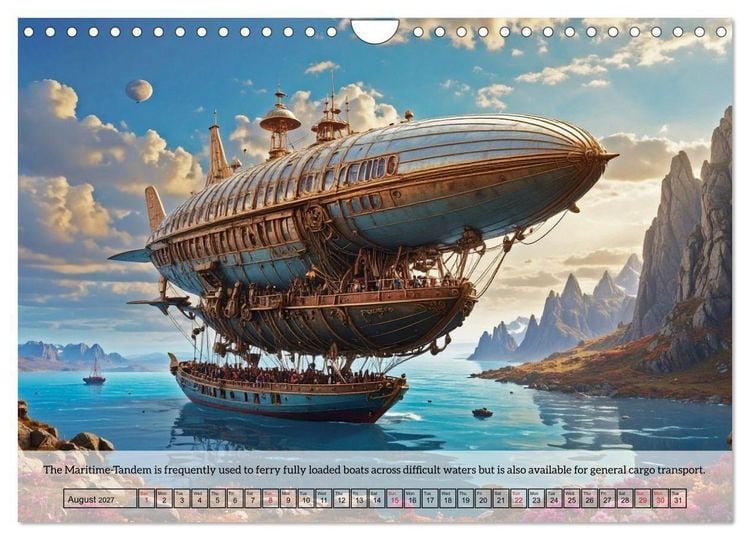 Produktbild: Chronicles of the crimson sky - A Steampunk Journey (Wall Calendar 2027 DIN A4 landscape), CALVENDO 12 Month Wall Calendar