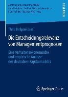 Produktbild: Die Entscheidungsrelevanz von Managementprognosen