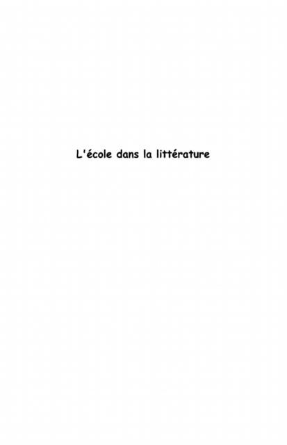 Produktbild: Ecole dans la litterature