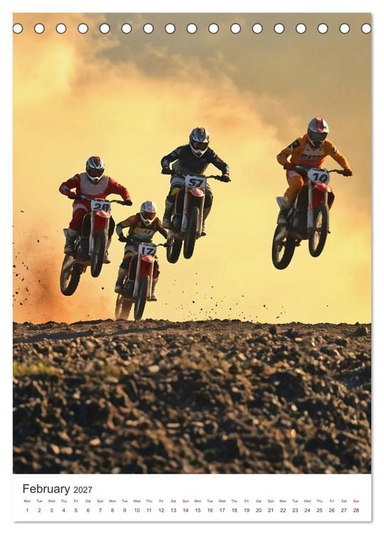 Produktbild: Throttle and thrills - High percentage motocross moments (Desk Calendar 2027 DIN A5 portrait), CALVENDO 12 Month DeskCalendar