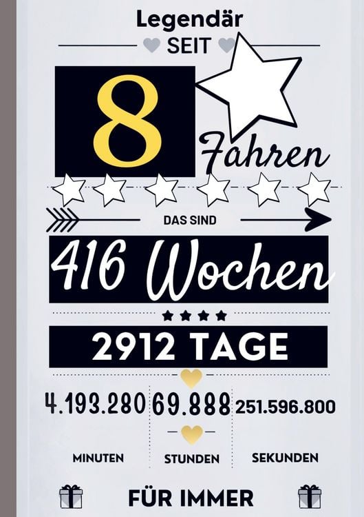 Produktbild: Notizbuch f&uuml;r Jungen 8 Jahre- Geburtstagsgeschenk f&uuml;r 8 j&auml;hrige Jungen