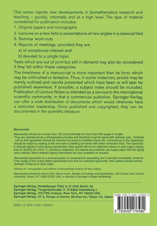 Produktbild: Stochastic Methods in Biology