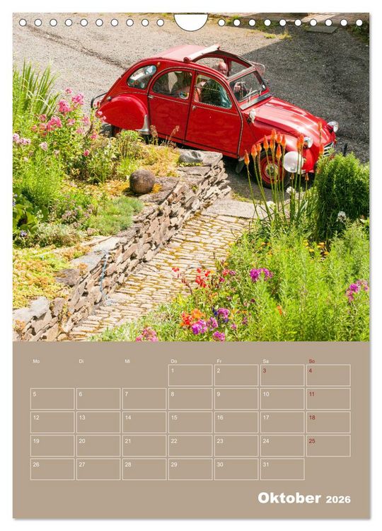 Produktbild: Citro&euml;n 2 CV &ndash; Flower Power (Wandkalender 2026 DIN A4 hoch), CALVENDO Monatskalender