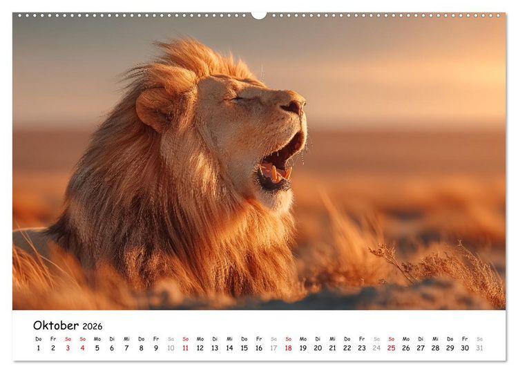 Produktbild: L&ouml;wen - Majest&auml;t der Wildnis (hochwertiger Premium Wandkalender 2026 DIN A2 quer), Kunstdruck in Hochglanz