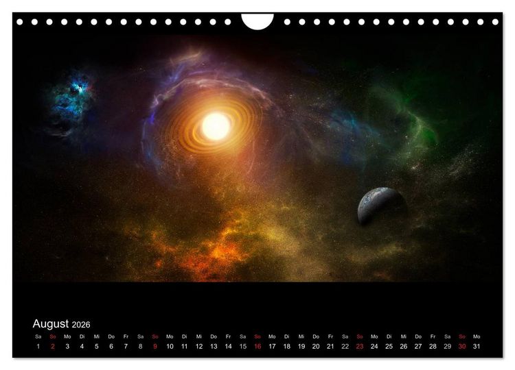 Produktbild: Kosmische Panoramen (Wandkalender 2026 DIN A4 quer), CALVENDO Monatskalender