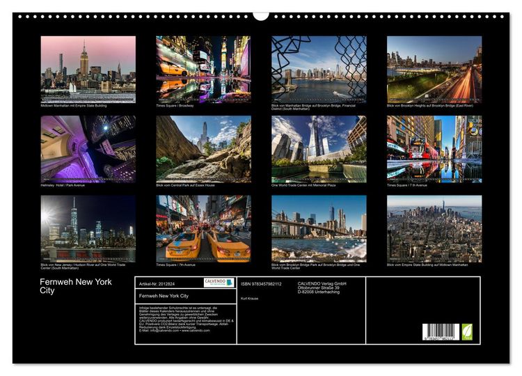 Produktbild: Fernweh New York City (Wandkalender 2026 DIN A2 quer), CALVENDO Monatskalender