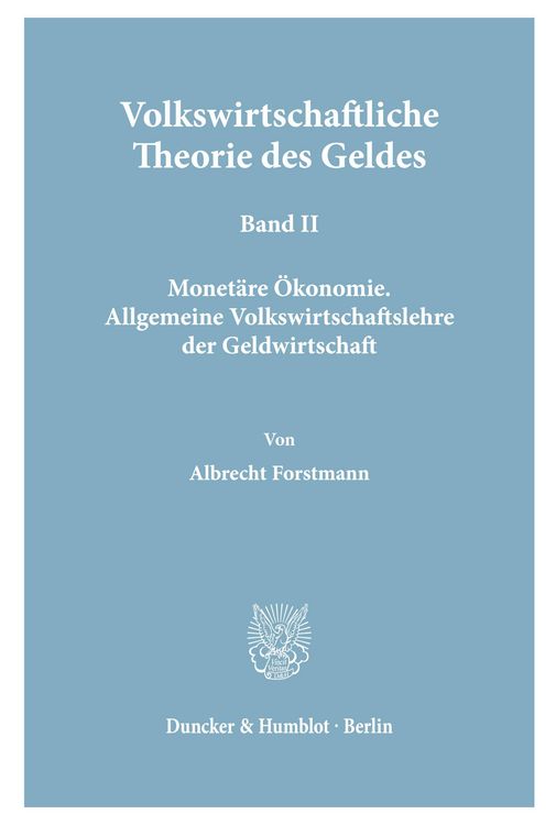 Produktbild: Volkswirtschaftliche Theorie des Geldes.